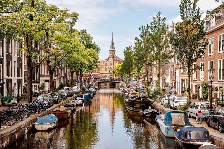 Netherlands canals and windmills